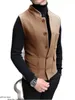 Mens Suit Vests Standup Collar Sleeveless Formal Business Simple Work Cloth Fit Waistcoat Groom Wedding Jacket 240125