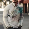 Felpe con cappuccio da uomo Maglione con zip alla moda Felpa a maniche lunghe con stampa animalier Street Trend Top Autunno per uomo Pullover oversize