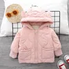 Daunenmantel Winter Kinder Mädchen Baumwolle gefütterte Jacke Kapuzenmäntel 2024 Baby Jungen dicker warmer Samt Kurz 0-6 Jahre alt