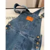 Jumpsuit Street chic denim overall Vintage losse casual broek met wijde pijpen Rechte jeansbroek met hoge taille en riem 240129