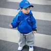 2-11Y Azul Hoodies para Adolescentes Bebê Meninos Hoodies Roupas Roupas Lã Fleece Meninas Esporte Moletom Com Capuz Inverno Grosso Casaco Quente 240119