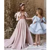 Girl Robes Fashionless Kids Hidless with Bows Elegant Beading Semed Side Split Rangs A-Line Gowns Formal Wedding Party