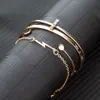 Ensemble de bracelets croisés latéraux en or pour femmes, vente en gros, N95286