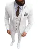 Costumes pour hommes 3 pièces Slim Fit Casual Business Champagne Revers Kaki Tuxedos formels pour les garçons d'honneur de mariage BlazerPantsVest 240125