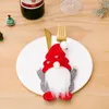 Party Decoration 8/4/1st Julkotlärhållare Knife Fork Pocket Picks Santa Claus Xmas Table Prover Cover Home Year Cookware Gift