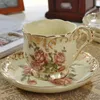 Pastoral Rose Bone China Tea Cup Spoon łyżka europejska porcelanowa kawa 200 ml kubka kawiarnia kubka naczynia imprezowe 240130