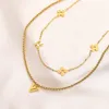 Niemals verblassende 18 Karat vergoldete Marken-Designer-Buchstaben-Anhänger-Halsketten, berühmte Damen-Kristall-Strass-Edelstahl-Choker-Neckl250d