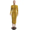 2024ss Designer Women's Basic Casual Dress with Same Python Print Zipper Dress on Both Sides