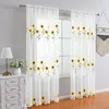 Curtain Sunflower Curtains Sheer Drapery Decor Bedroom Sheers Window Screen Panel Screening