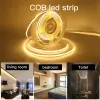 16.4ft 5m COB Strips Light 320LEDs 12V 320LEDs Flexible Soft Lights Strip 3M Self Adhesive Suitable for Home Lighting DIY Decoration LL