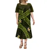 Casual jurken 2024 Fashion Mumu damesjurk hoogwaardige fishtail Micronesian Tribal Design met korte mouwen van korte mouwen