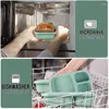 Serviessets 4 Packs Maaltijdvoorbereiding Plastic Lunchcontainers Met 3 Compartimenten Herbruikbare Bento Box Voor Kinderen/Peuter/Volwassenen