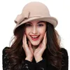 Chapeau d'hiver pour femmes des années 1920 Gatsby Style fleur chaude laine Fedora casquette d'hiver dames église chapeaux Cloche Bonnet Femme feutre Fedoras 240124