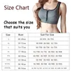 BRAS PLUS STORLEK BH-kvinnor S-5XL Push Up For Front Zipper Backless Sports Run Tops BH Soutien Gorge Femme 7 Färger