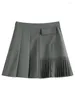 Skirts FSLE Fashion Style Design Sense JK Pleated Skirt For Women 2024 Spring Niche High Waist Irregular Folds Grey Female