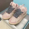 Topp casual skor designer skor läder trottoarkant vit casual beige rosa svart grå flerfärgad blå mörkgrön ljus graffiti män kvinnor sneakers 36-45