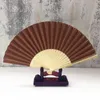 Figurine decorative Ventaglio di carta pieghevole giapponese cinese Gambo in legno Prestazioni di festa di danza classica Damigella d'onore portatile Abanico