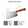 الفولاذ المقاوم للصدأ الطاهي المحترف Lnife Kitch Knives Butcher Meat Cleaver Lnife Cooking Cutter تقطيع Lnife2726