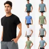 Yoga LU Outfit Lu Hardloopshirts Compressie sportlegging Fitness Gym Voetbal Man Jersey Sportkleding Sneldrogend Sport t- Top LL Designer Mode Kleding T-shirts T-shirt