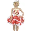 Stage Wear Bretelles Bubble Princess Party Robes de bal Femmes Douce Fleur Soirée Robe de bal Rose Lèvres Imprimer Hôte Chanteur Costume