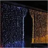 Led Strings Curtain Lights Christmas 10X8M 10X5M 10X 8X4M 6X 3X Ornament Lamp Flash Colored Fairy Wedding Decor Drop Delivery Lighti Dhotg