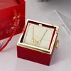 Valentine Eternal Rose Jewelry Ring Box Rotate Wedding Pendant Necklace Storage Case for Women Girlfriend ChristmasGift 240202