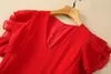 2008 XXL 2024 Runway Dress Spring Summer Dress V Neck Sleeveless Red Brand samma stil Kvinnklänning Fashion High Quality YY