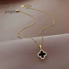 Collana Van Clover Cleef Four Leaf Clover Neckalces s925 collana quadrifoglio a doppia faccia luce lusso piccole signore San Valentino 520 regalo per ragazza