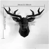 Neuheiten Artikel 3D Deer Head Scpture Home Dekoration Zubehör Geometrische Abstrakte Zimmer Wand Dekor Harz Statue T231I Drop Lieferung GA Dh486