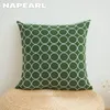 Kudde Napearl Green Yellow Cover Brodery Design Circle Geometric Soffa Fall 30x50/45x45/50x50 1 st