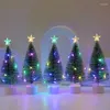 Décorations de Noël LED arbre coloré mini aiguille de pin Noël avec guirlandes lumineuses pour la maison bureau année fête cadeau décor