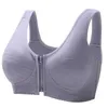 Soutiens-gorge Sous-vêtements à fermeture éclair sur le devant en coton doux pour femmes d'âge moyen et âgées sans gilet à armatures Type nouveau soutien-gorge grande taille YQ240203