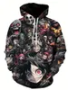 Dark Anime Hoodie 3D المطبوعة الرجال والنساء غير الرسمي للملابس الرياضية القميص المقنع بالإضافة إلى الحجم للجنسين الملابس 240131