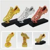 Decorative Objects Figurines 29Cm High Football Soccer Award Trophy Gold Plated Champions Shoe Boot League Souvenir Cup Gift Custo Dhecq