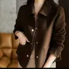 Cappotto di lana da donna Autunno Inverno Moda Cappotto di lana di cashmere double-face allentato Giacca da donna corta femminile Top 240127
