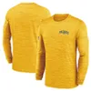 T-shirt a maniche lunghe da uomo Green Bay''Packers''Heather Grey Sideline Team Velocity Performance