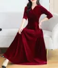 Vêtements ethniques Noël Mariage Demoiselle d'honneur Fête Longue Robe Soirée Élégant Velours Formelle Musulman Abaya Robe Robe Maxi Pour Femmes Clothin