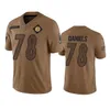 Pittsburgh''Steelers''men 8 Kenny Pickett 90 T.J.ワット22 Najee Harris 10 Mitchell Trubisky Women Youth Custom Brown 2023 Salute to Service Limited Jersey