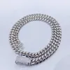 Klaar om Moissanite Clasp Lock 8mm Cubaanse Miami Link Sterling Zilver 925 ketting te verzenden