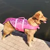 Vêtements de chien Sécurité pour animaux de compagnie Maillot de bain Gilet de sauvetage Ripstop Lifesaver Gilets de requin avec poignée de sauvetage pour piscine Beach Boating