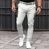 Pantalons pour hommes 2024 printemps et automne décontracté coton taille ample double fermeture éclair couleur unie mode sport poche