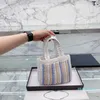 Sac fourre-tout de styliste à la mode pour femmes, sacs en paille imprimés avec lettres imprimées, sac de Shopping en tricot