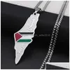 Pendant Necklaces Stainless Steel Drop Glue Palestinian Flag Map Necklace. Delivery Dhxpy Jewelry Pendants Otn7Q