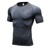 Herr t-skjortor fabrik oem/odm träning sportkläder anpassad aktiv torr träning t-shirt kör fitness polyester spandex kompressionskjorta