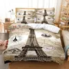 Bedding Sets Eiffel Tower Duvet Cover Set 3d Digital Printing Bed Linen Fashion Design Comforter
