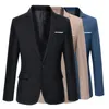 Blazers décontracté hommes d'affaires coupe ajustée costumes couverture fine bouton solide 11 couleurs à manches longues automne printemps vêtements formels 240124