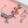 Charm Bracelets 41 Styles Castle Beads With Vintage Silver Color Motorcycle Pendant Bracelet For Women Men Jewelry Drop