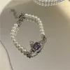 Impératrice douairière Xis rêve Saturne univers romantique violet amour planète perle doux tempérament cool collier Bracelet boucles d'oreilles femme Uwit