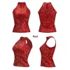 Women's Tanks Womens Halter Neck Sleeveless Tops Sequin Casual Cami Night Out Party Blouse N7YF