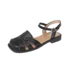 Sandalen Vrouwen 2024 Zomer Licht Vrouwen Schoenen Zuid-Korea Mode Gesp Casual Platte Gesloten Teen College Vrouwelijke Sandalias